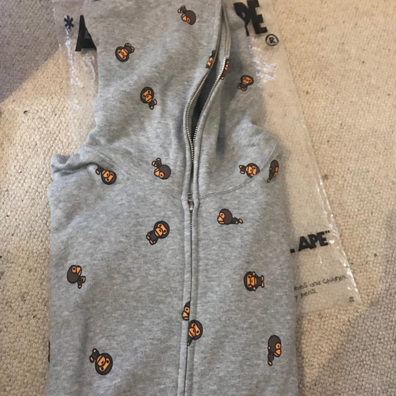 BAPE Milo Monogram Full Zip Hoodie White A Bathing Ape Size M