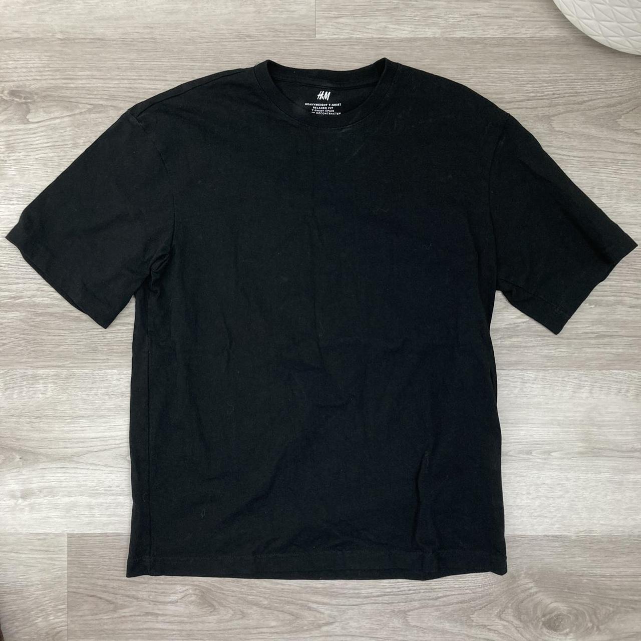 Plain H&M Black T-Shirt unisex shirt size M no... - Depop