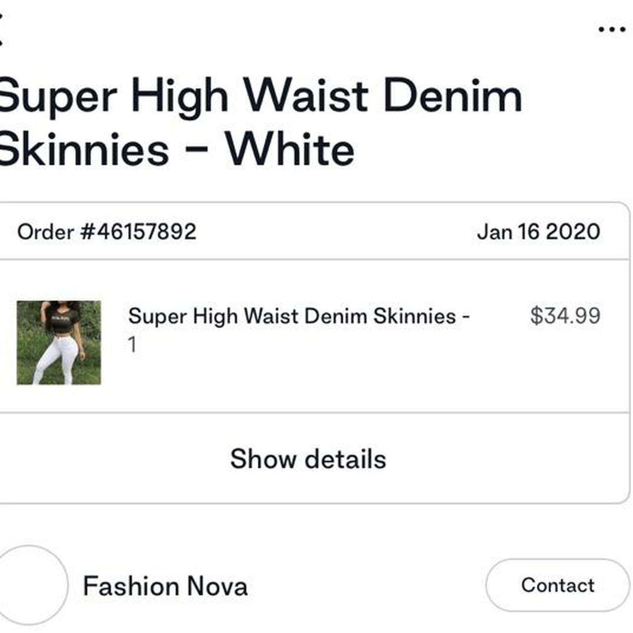 Super High Waist Denim Skinnies - White