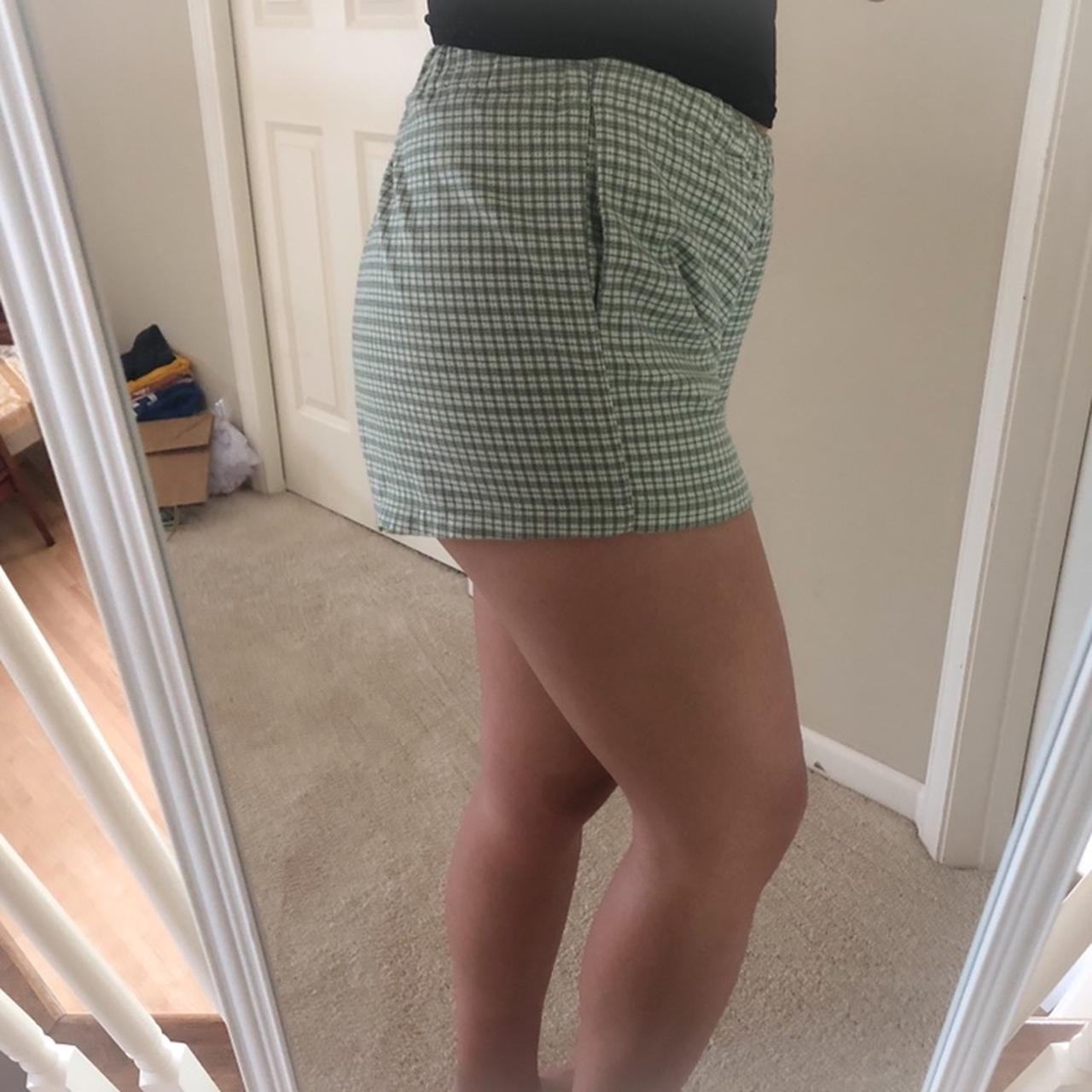 Brandy Melville John Galt Logan Green Plaid Shorts - - Depop