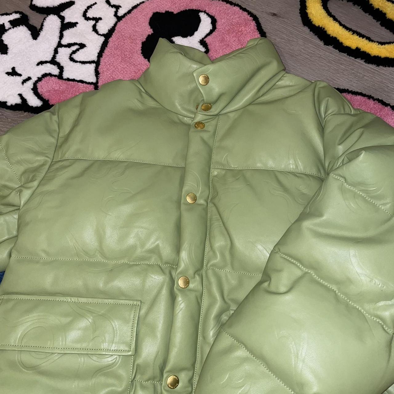 Golf Wang leather flame embossed puffer jacket... - Depop