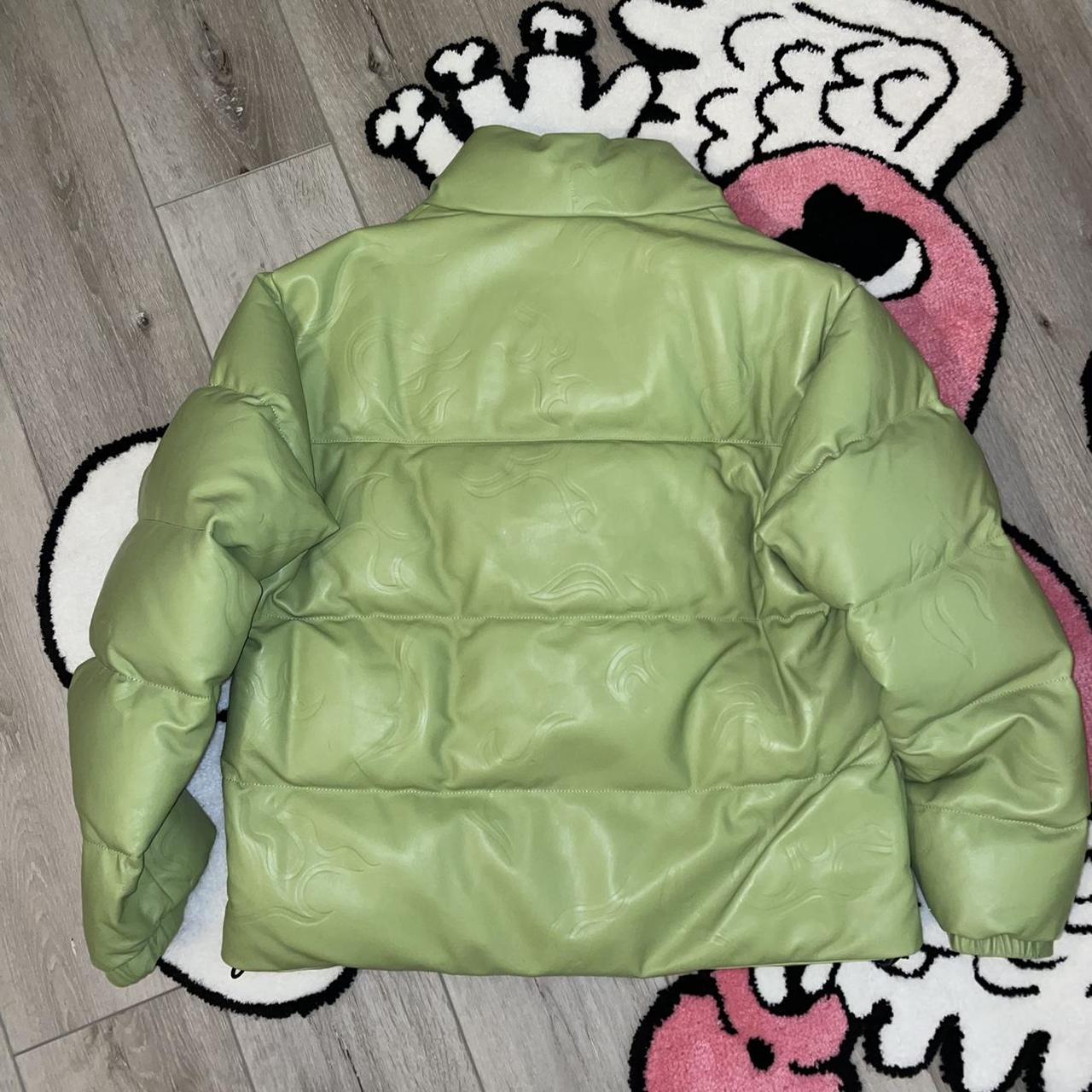 Golf Wang leather flame embossed puffer jacket
