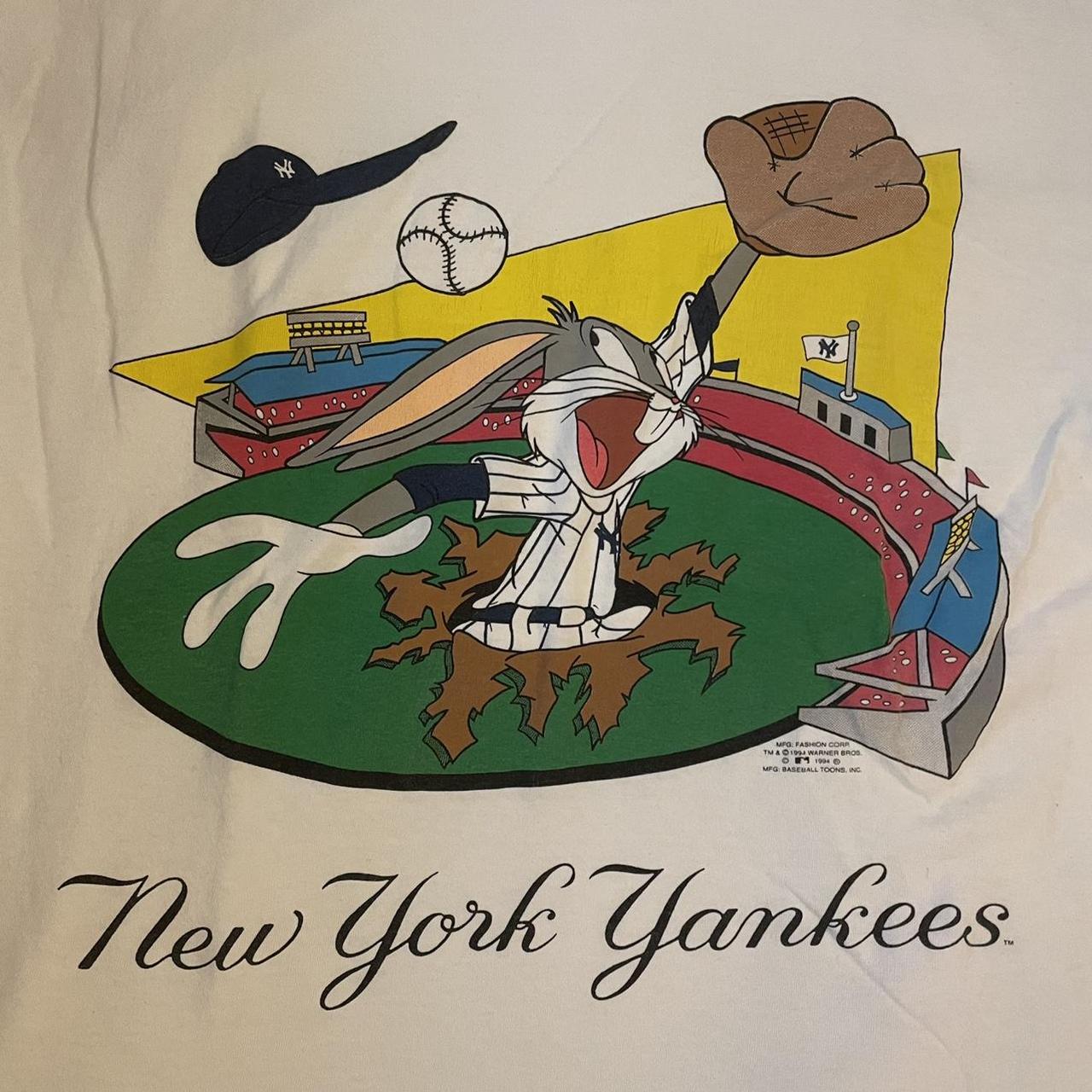 Vintage 1994 Warner Bros Bugs Bunny x MLB Yankees New York T-Shirt Large /  XLarge