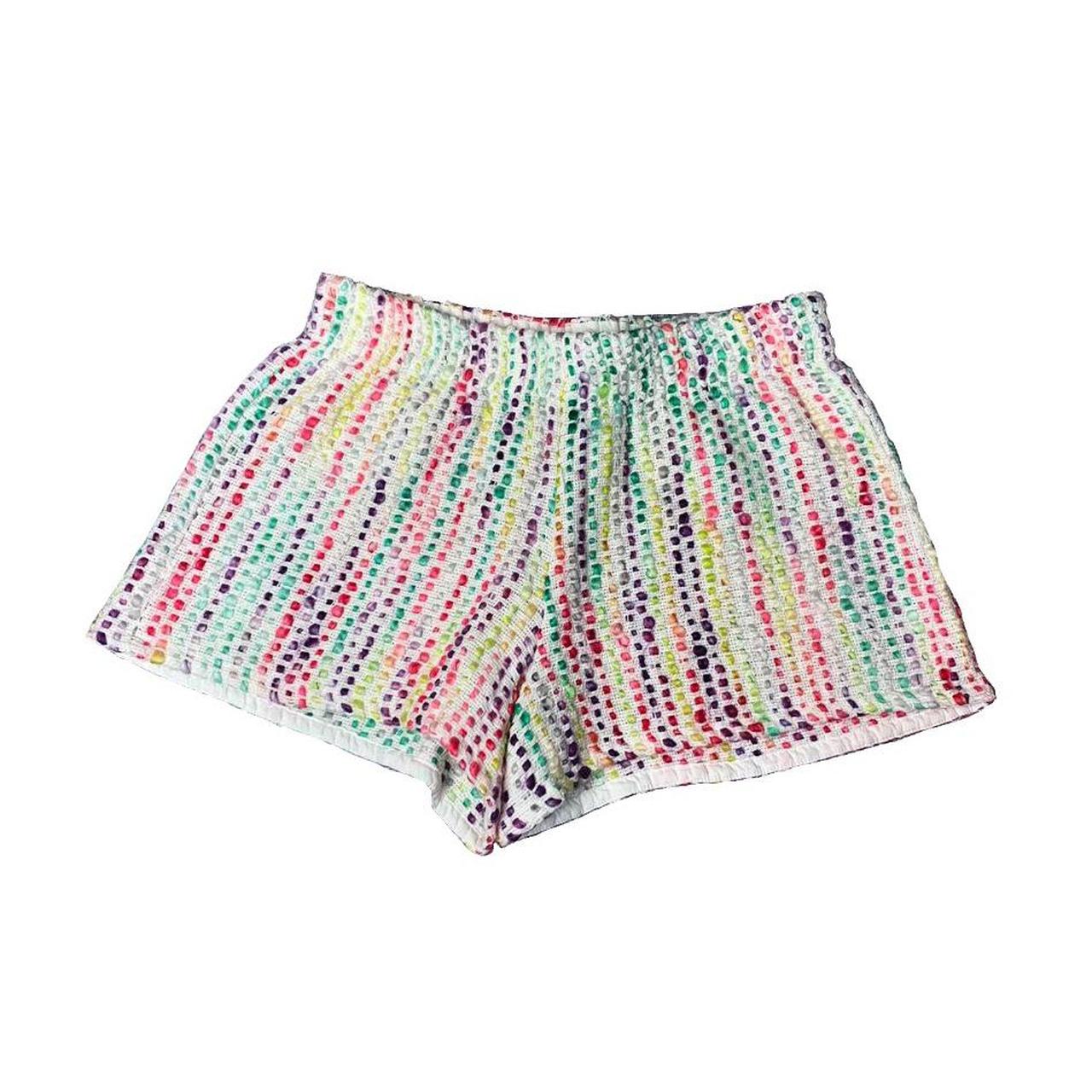 Judith March knit woven shorts rainbow Waist - 27... - Depop