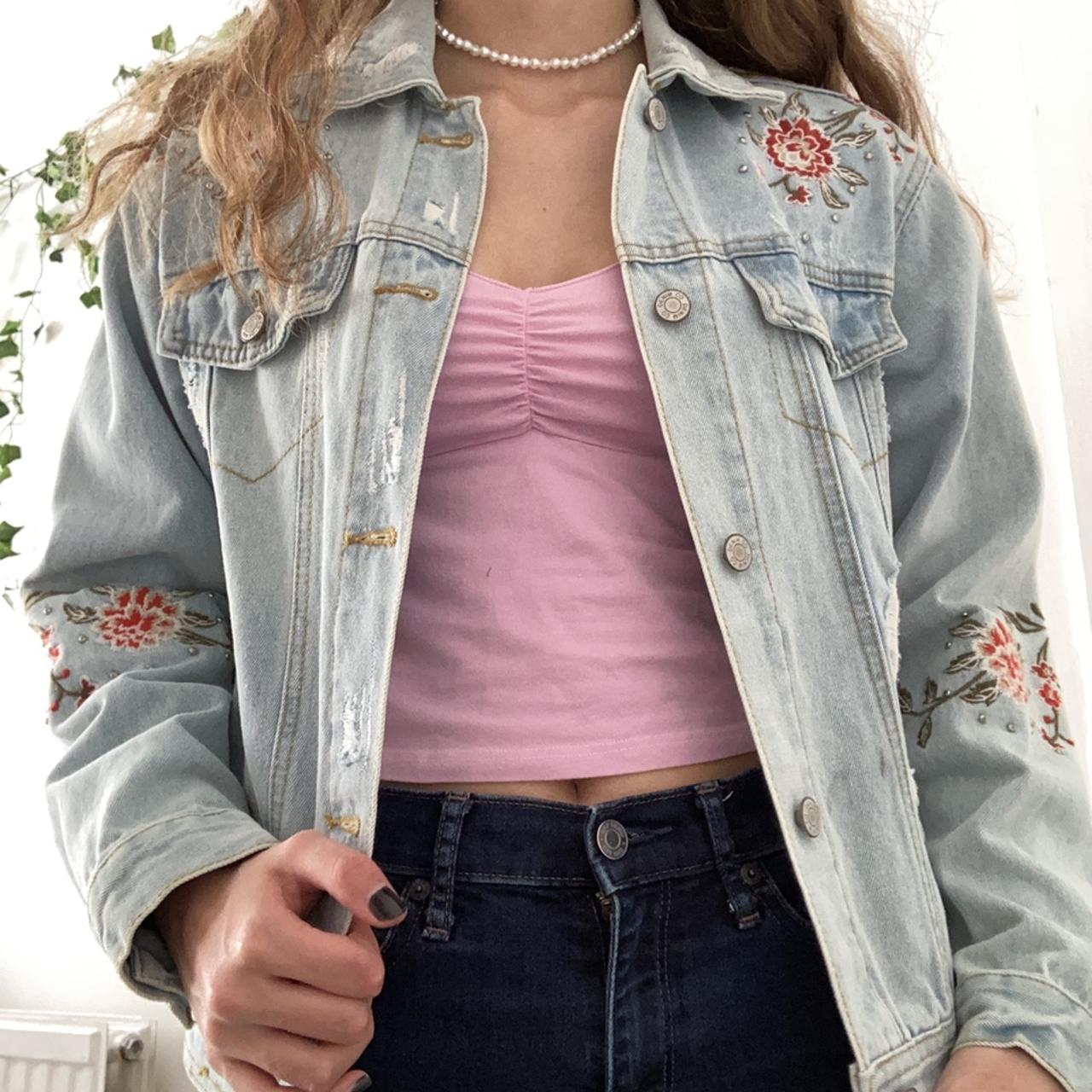 Primark red denim on sale jacket