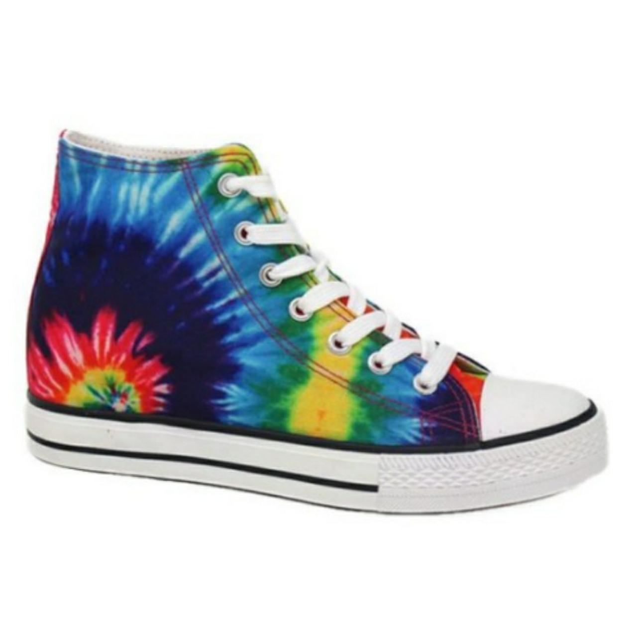 Rainboow Tie-Dye High Top Sneakers Satin Depop