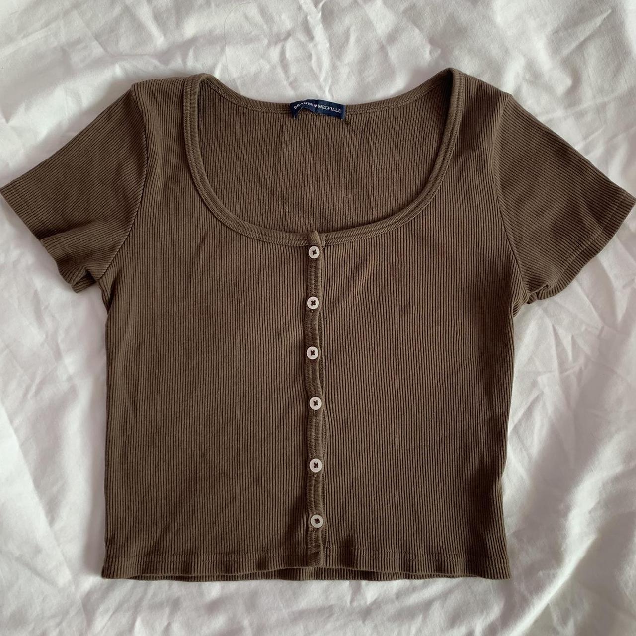 Brandy Melville Women's Brown Croptop Depop