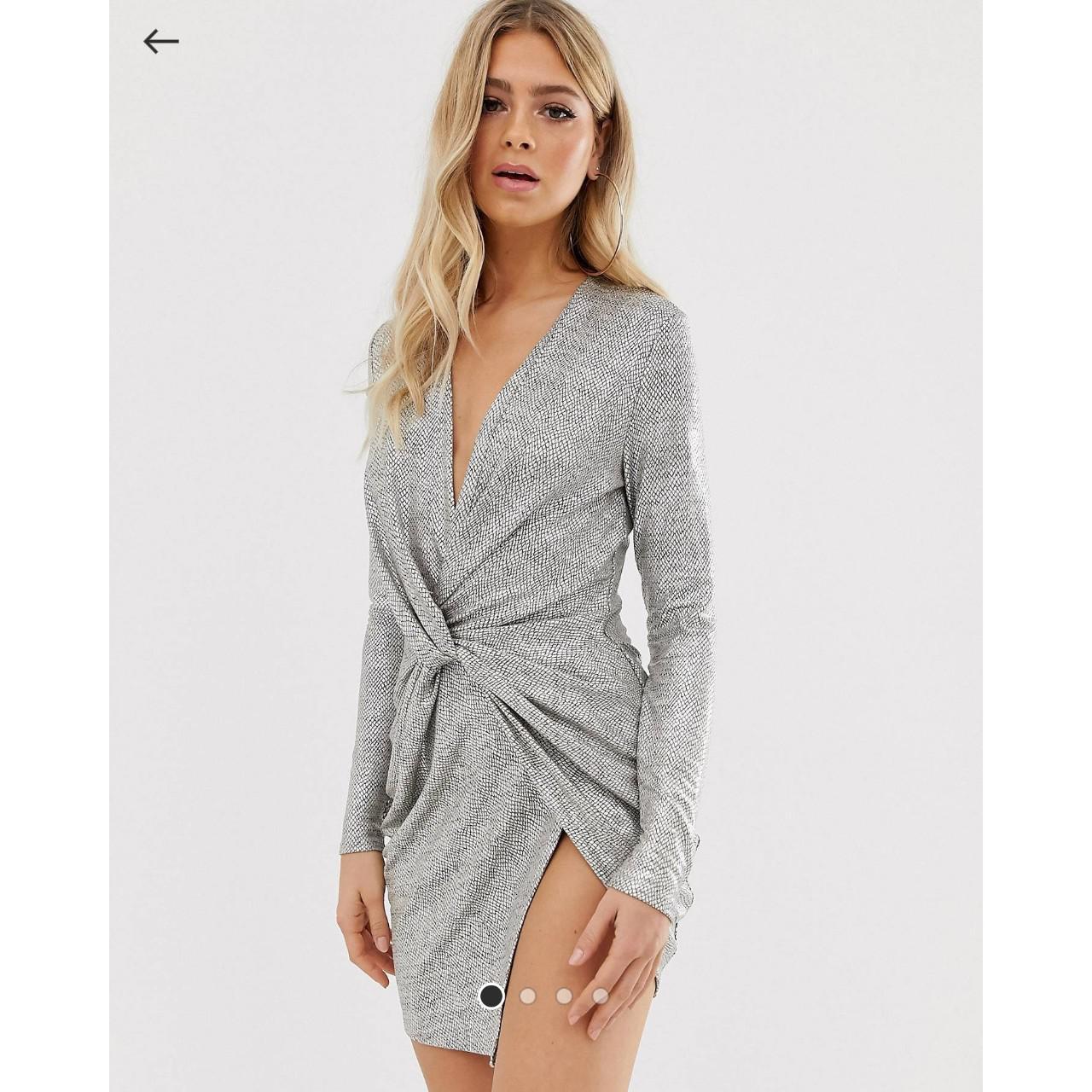 Club L London Wrap Knot Mini Dress Size... Depop