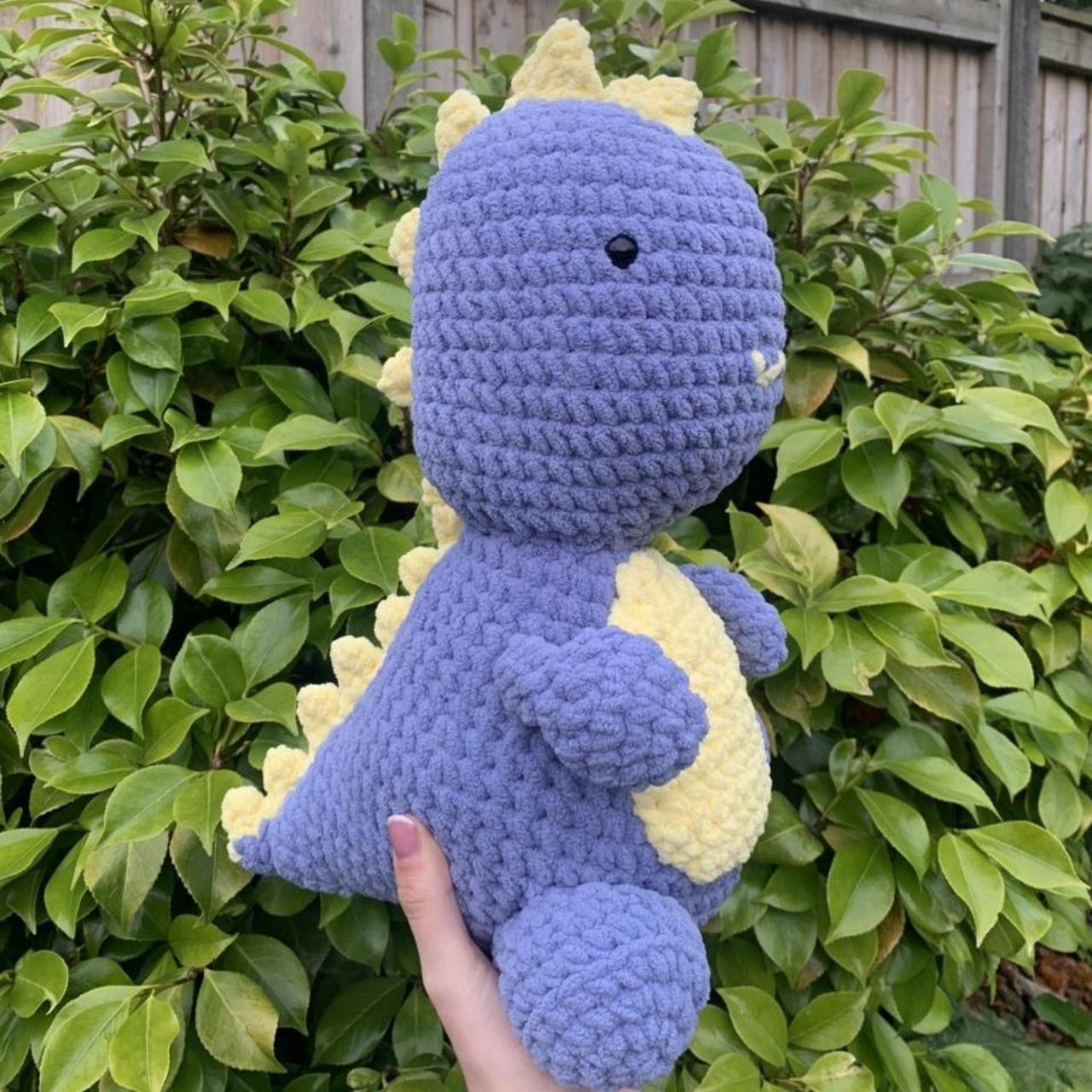 CROCHET DINO 💜💛 ⚠️ Contains small pieces (safety... - Depop