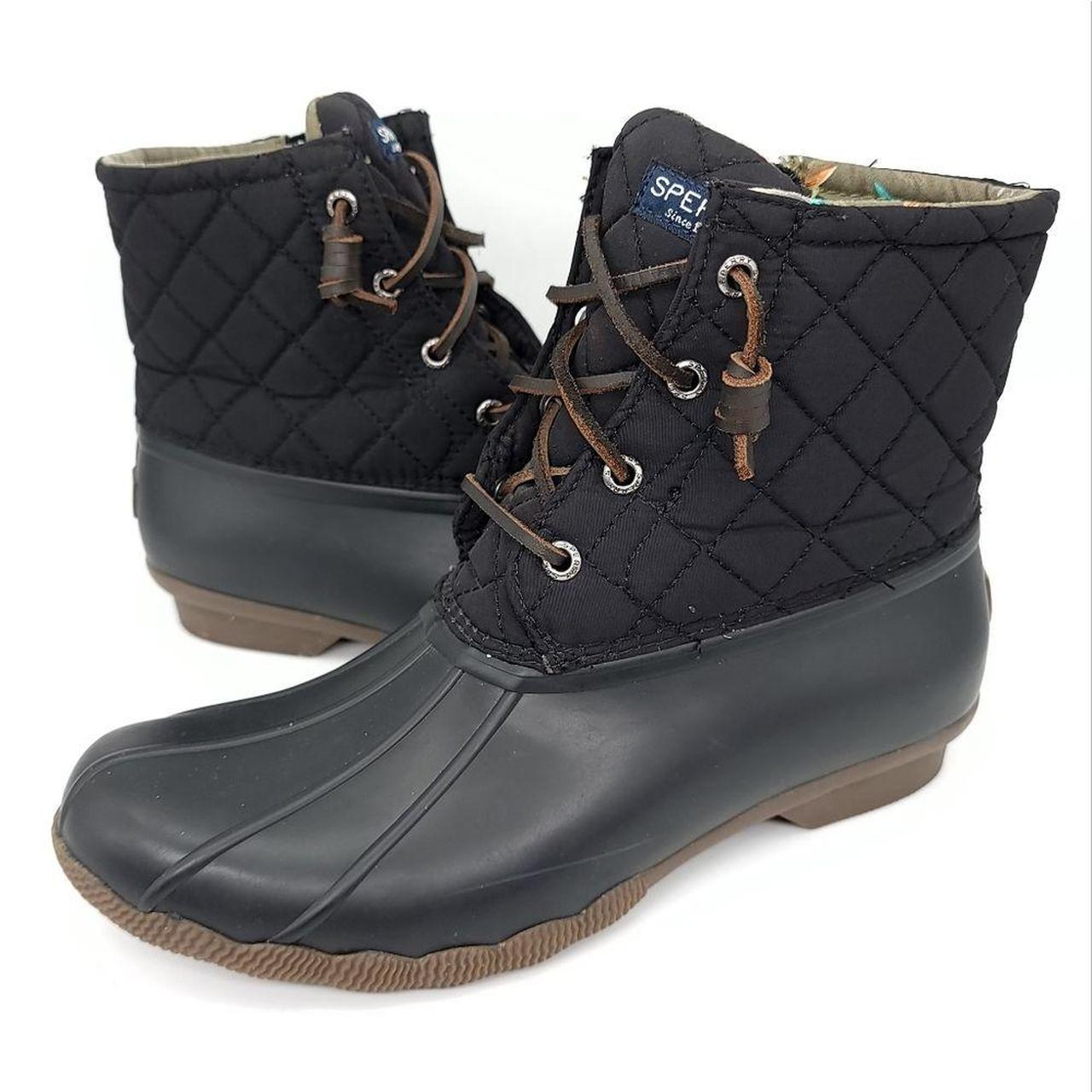 sperry quilted duck boots grey