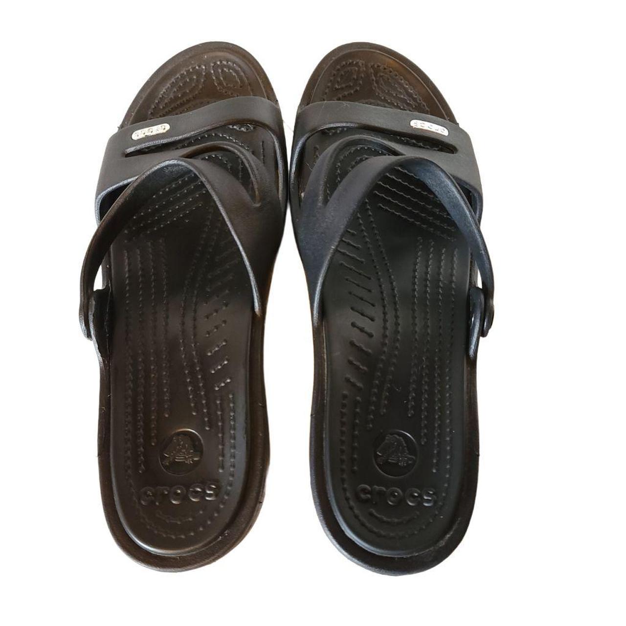 Crocs Shoes Cleo Ii Sandal Black Slide Slip On... - Depop