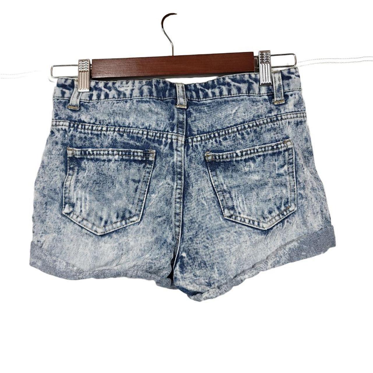 Delias Jean Shorts Acid Wash Distressed Denim... - Depop