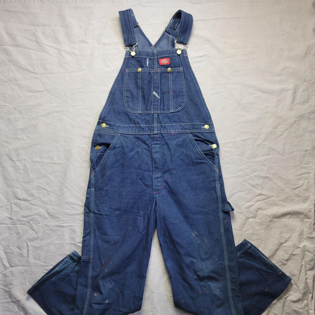 Dickies blue denim overalls. Amazing pair, perfect... - Depop