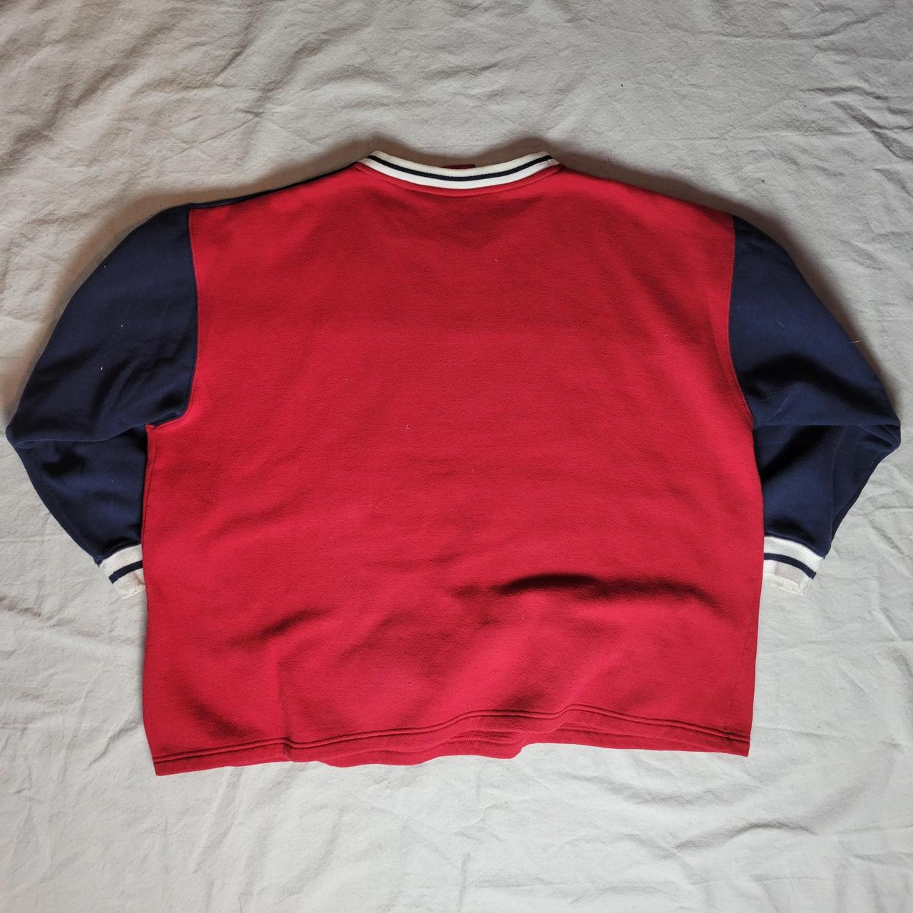 Men's Navy and Red Jumper | Depop