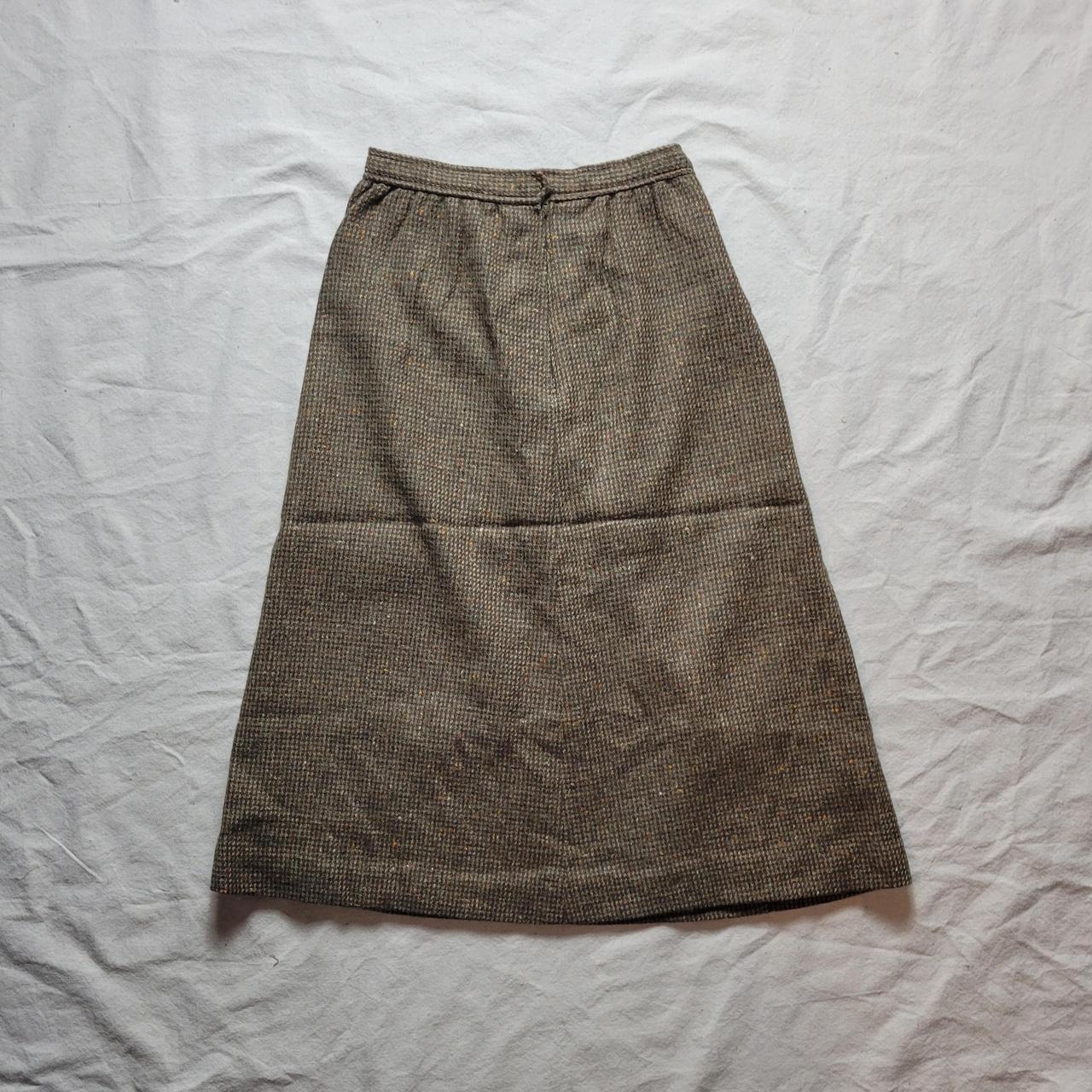 Vintage brown wool skirt. Very cute piece. Made by... - Depop