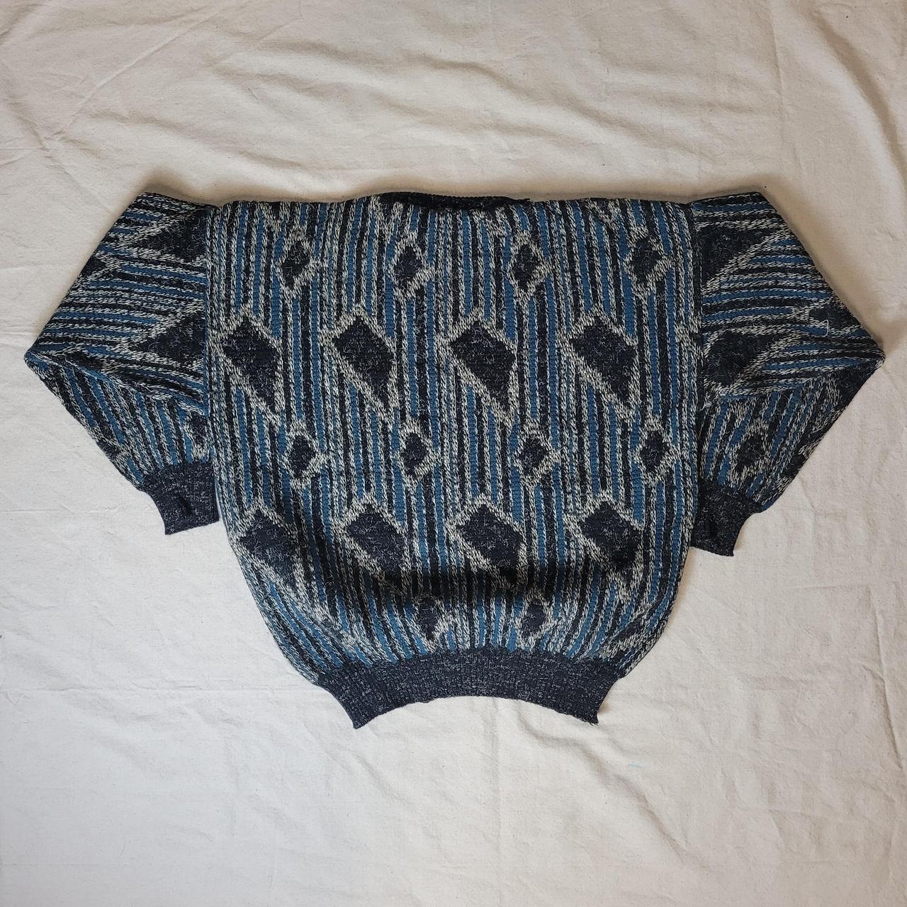 80s ITALY製 Vintage Ethnic V Neck Knit+researchafricapublications.com