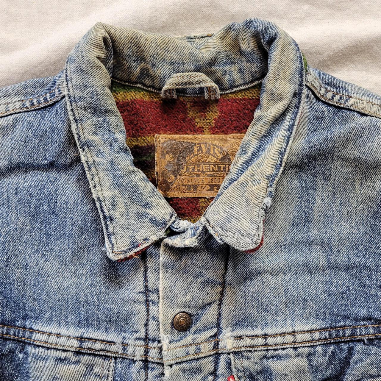 Vintage 80s Levi's made in USA trucker jacket with... - Depop