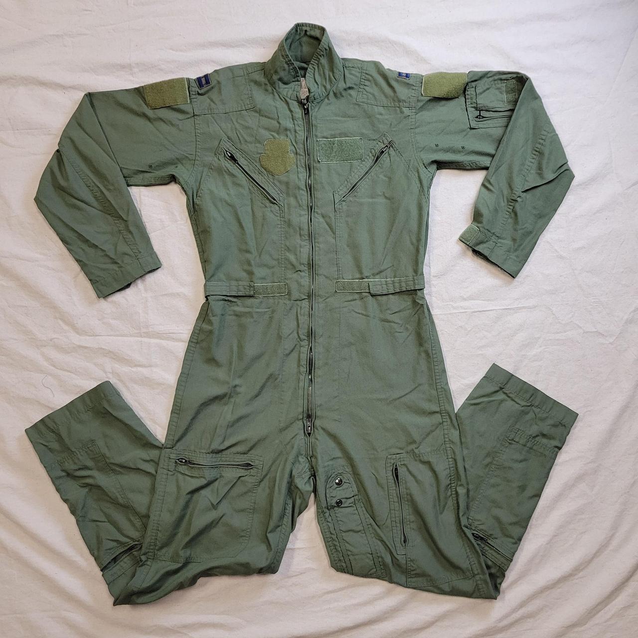 Vintage olive green authentic military flightsuit /... - Depop