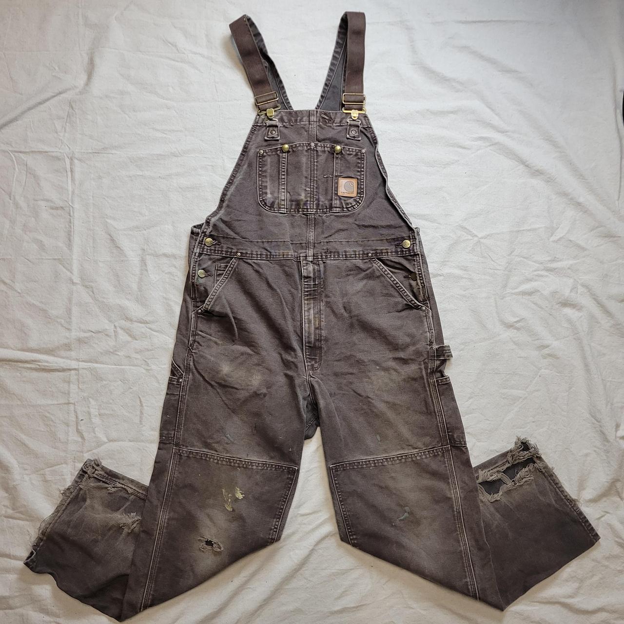 Brown Carhartt double knee carpenter jeans. Classic... - Depop