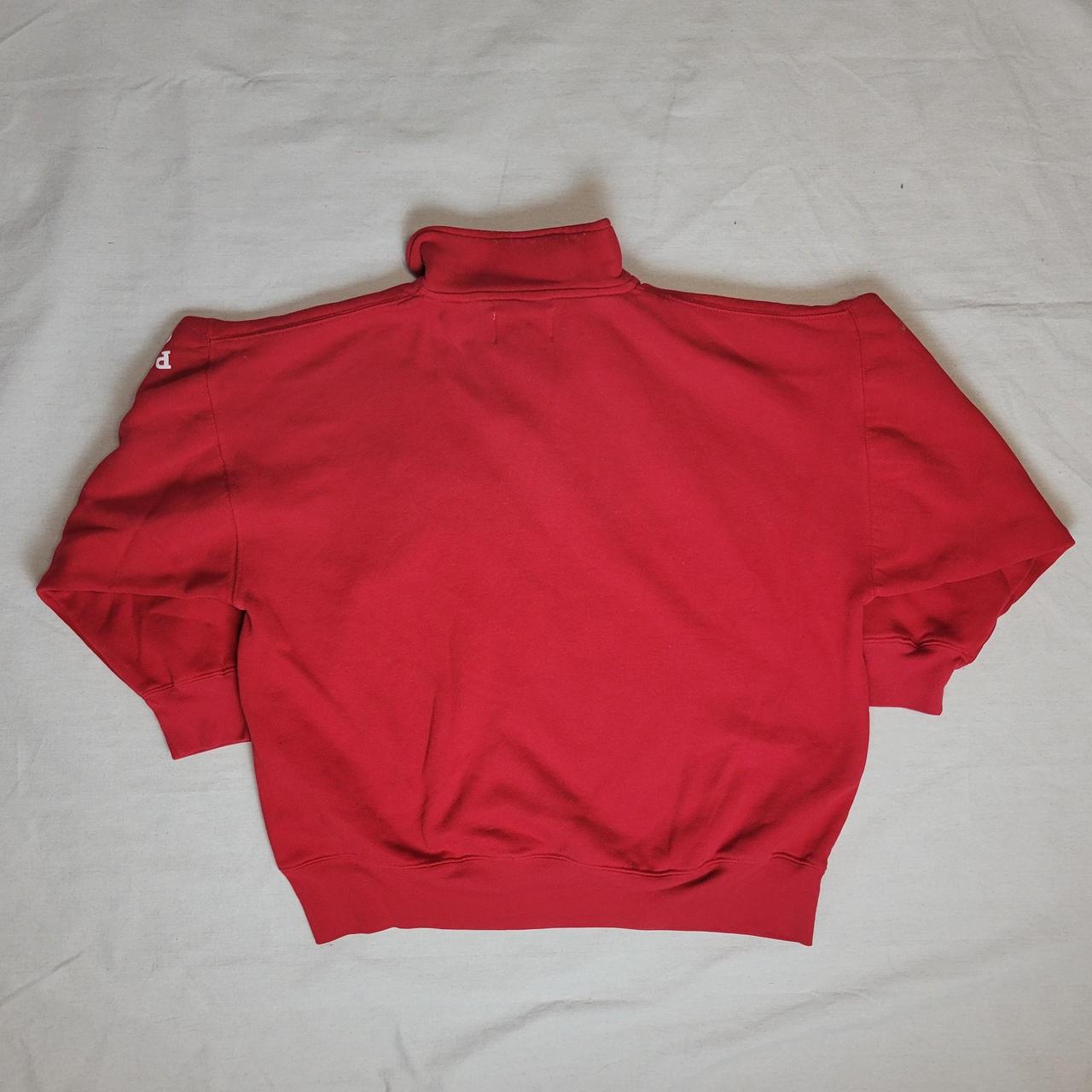 Vintage 90s red quarter zip sweatshirt with amazing... - Depop