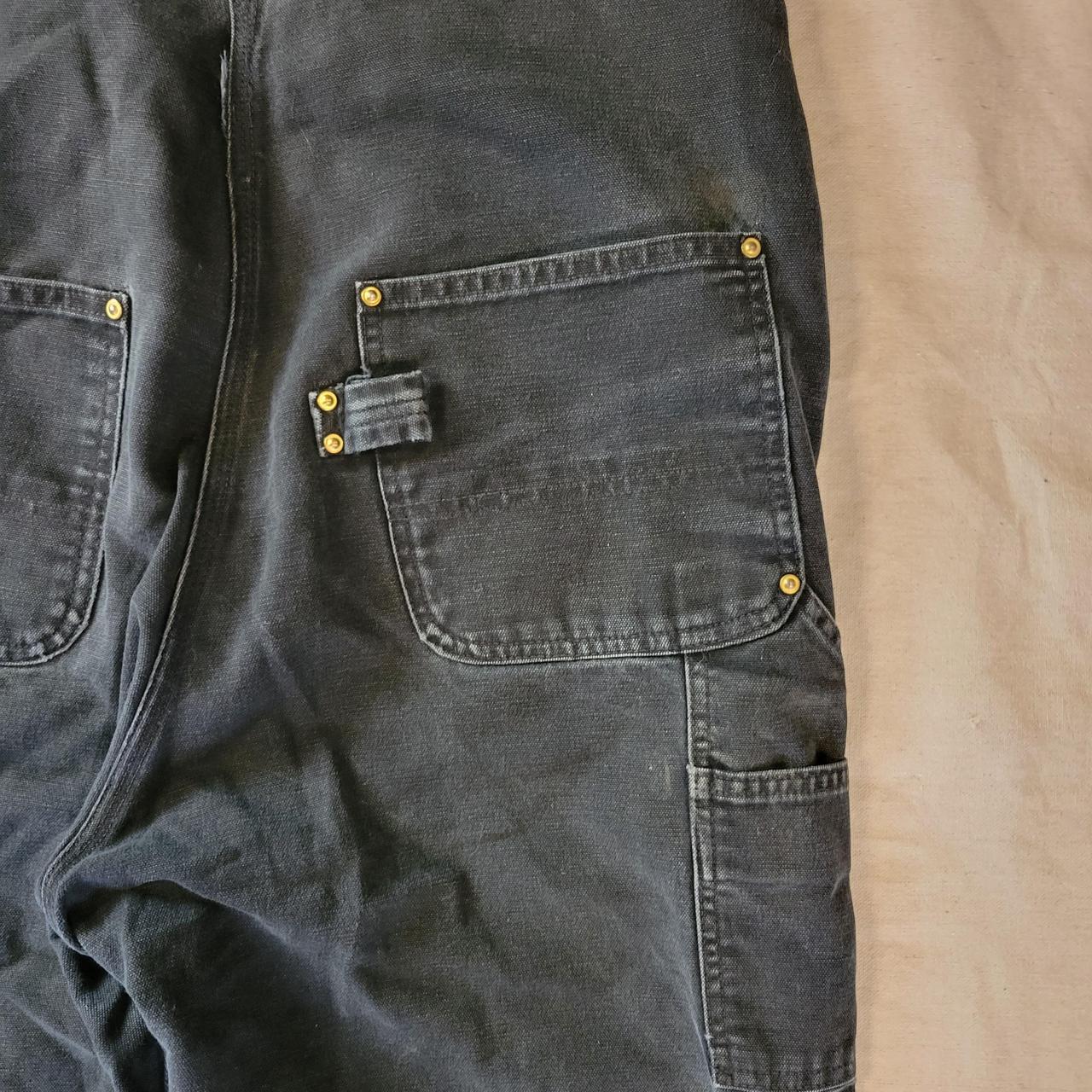 Black Carhartt double knee carpenter jeans. Classic... - Depop