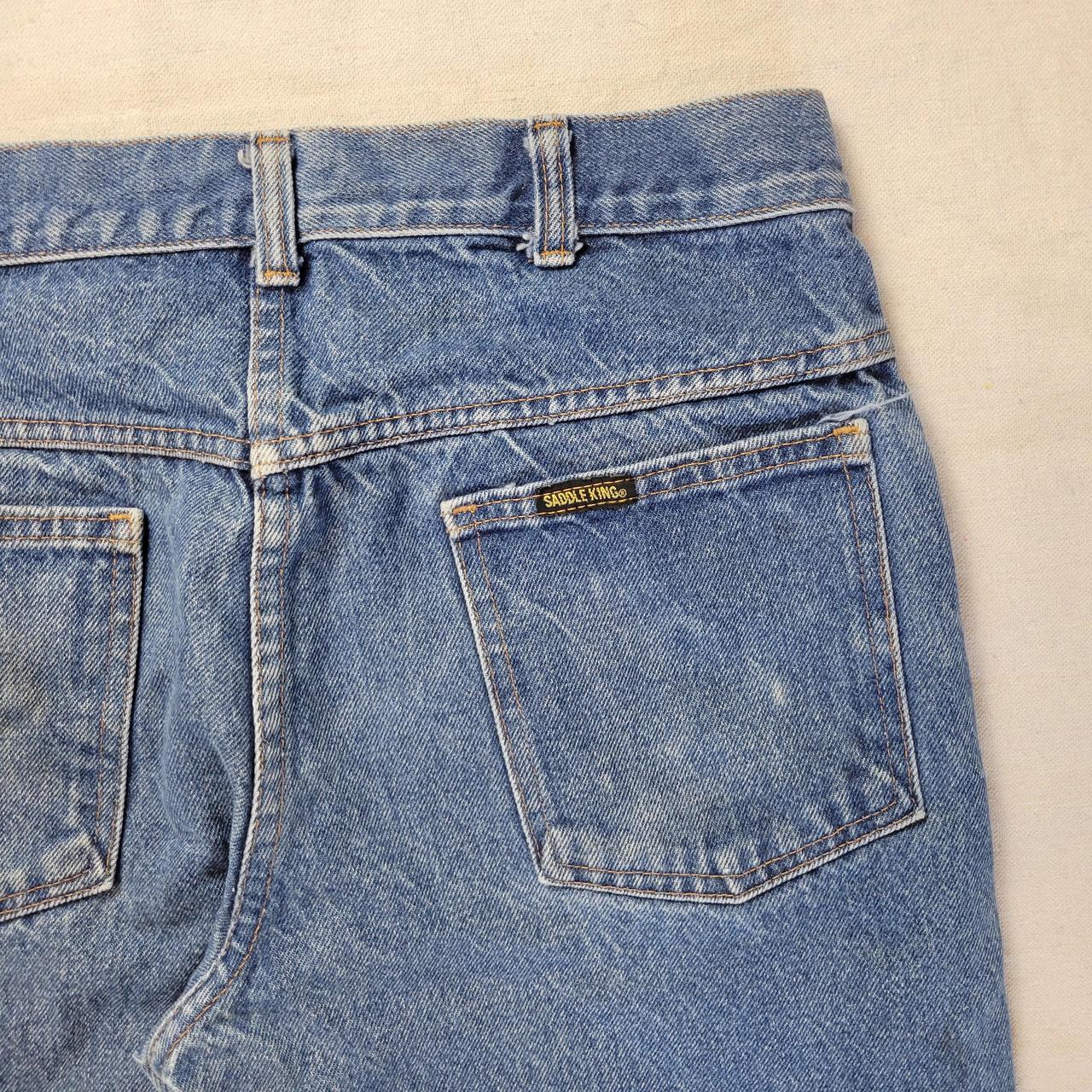 Vintage 70s Saddle King medium wash denim jeans.... - Depop