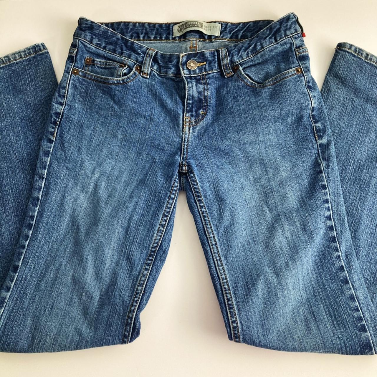 low rise dark denim bootcut jeans perfect... - Depop