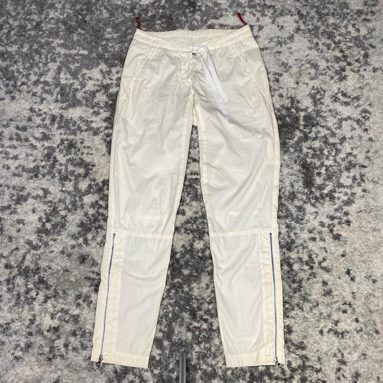 Vintage 90s Prada White Polyester/Spandex Pants For Sale at 1stDibs