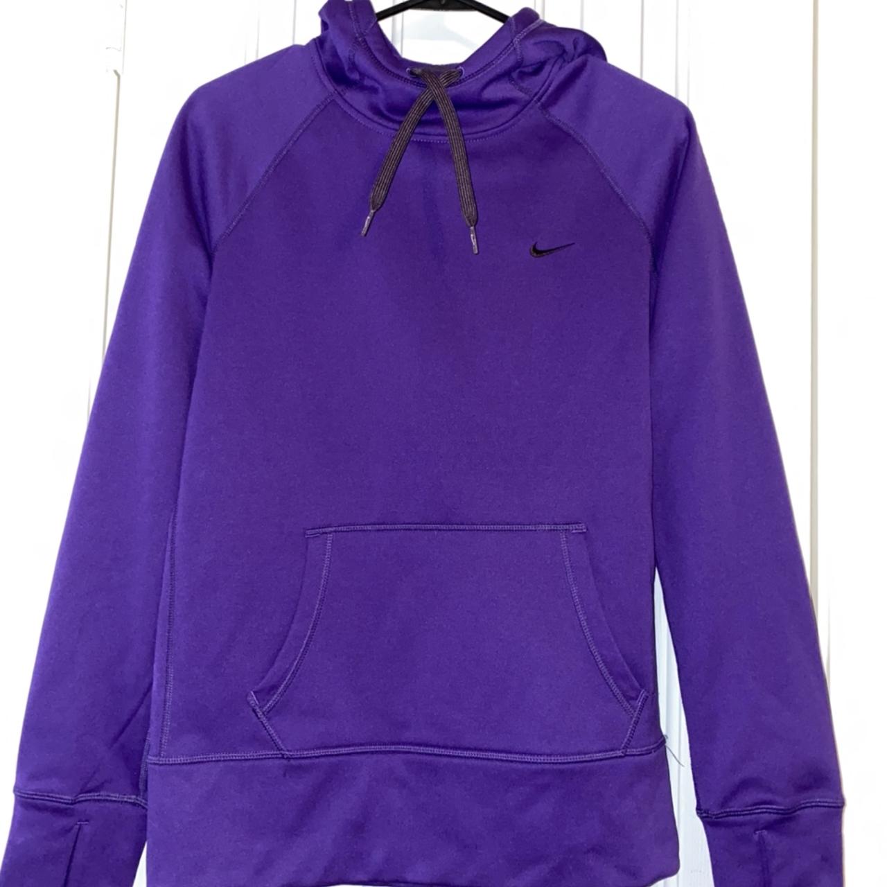 rarely worn purple nike hoodie! basically brand new:... - Depop