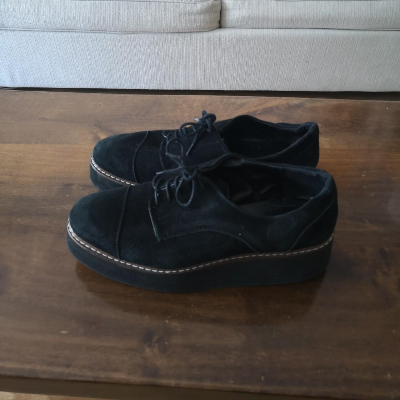 Black suede carvela platform loafers. Good... - Depop