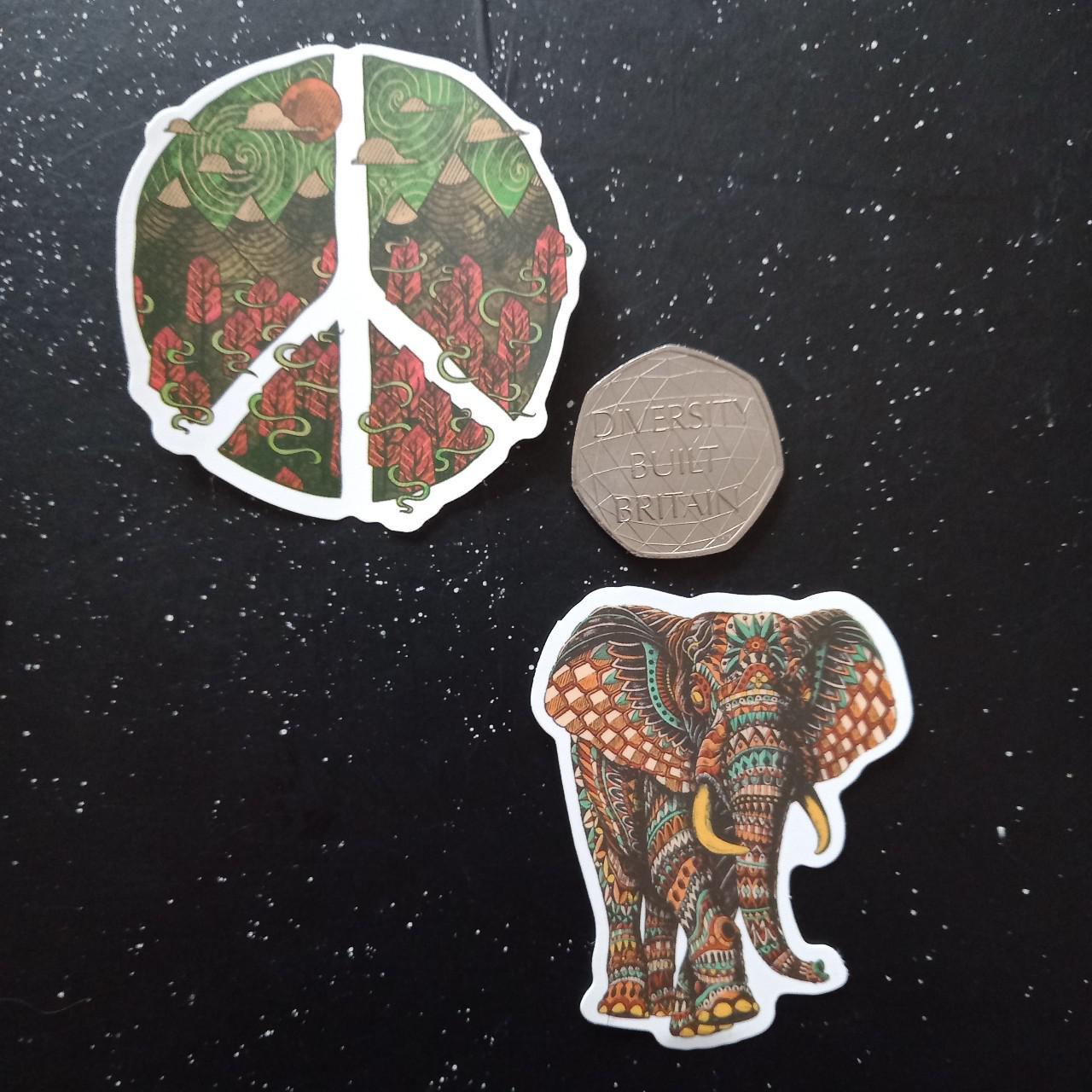 Product Image 1 - Funky Trippy Hippie Stickers Elephant