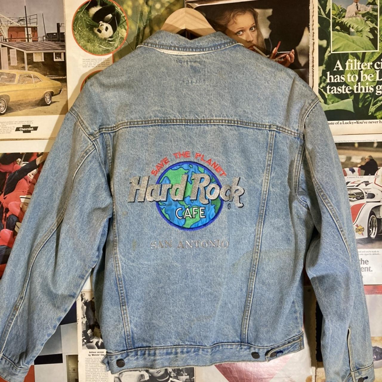 Vintage Hard Rock Cafe Denim Jacket Embroidered... - Depop