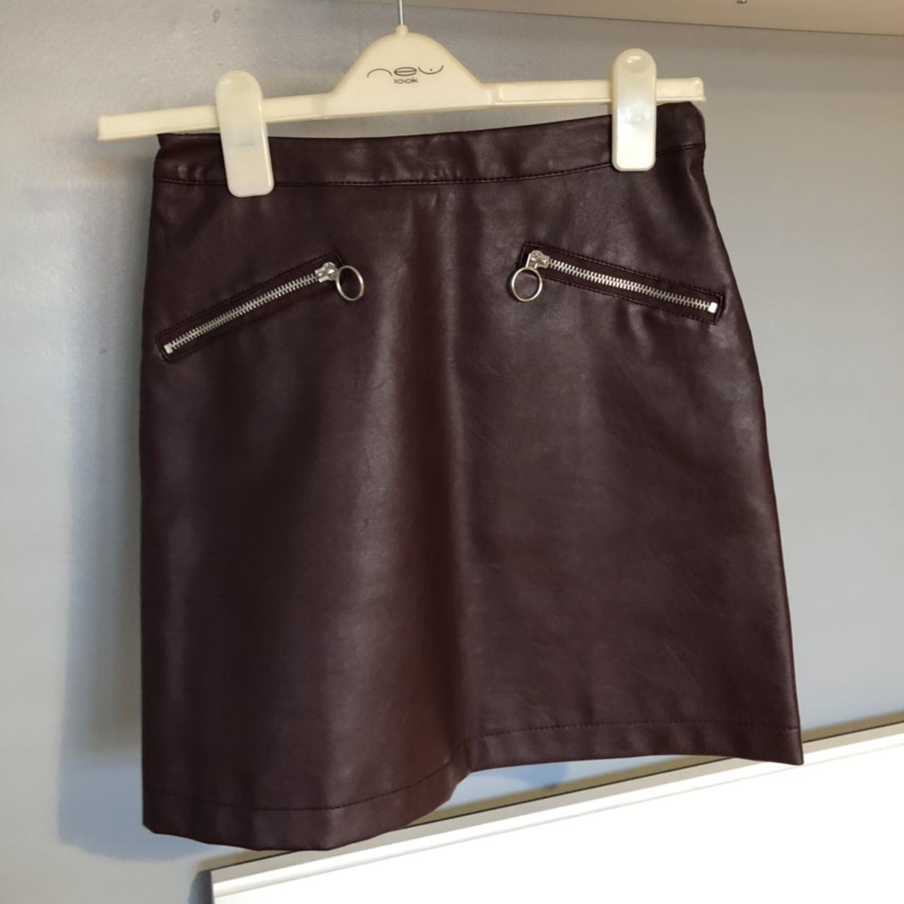 brown leather skirt primark