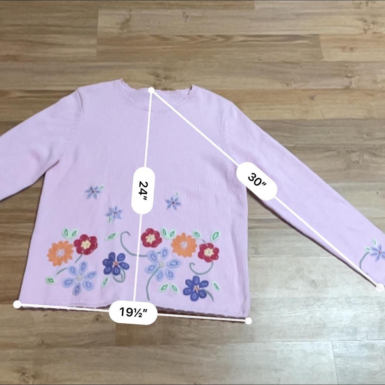 BABY PINK FLORAL SWEATER 💀Cute pink sweater with... Depop