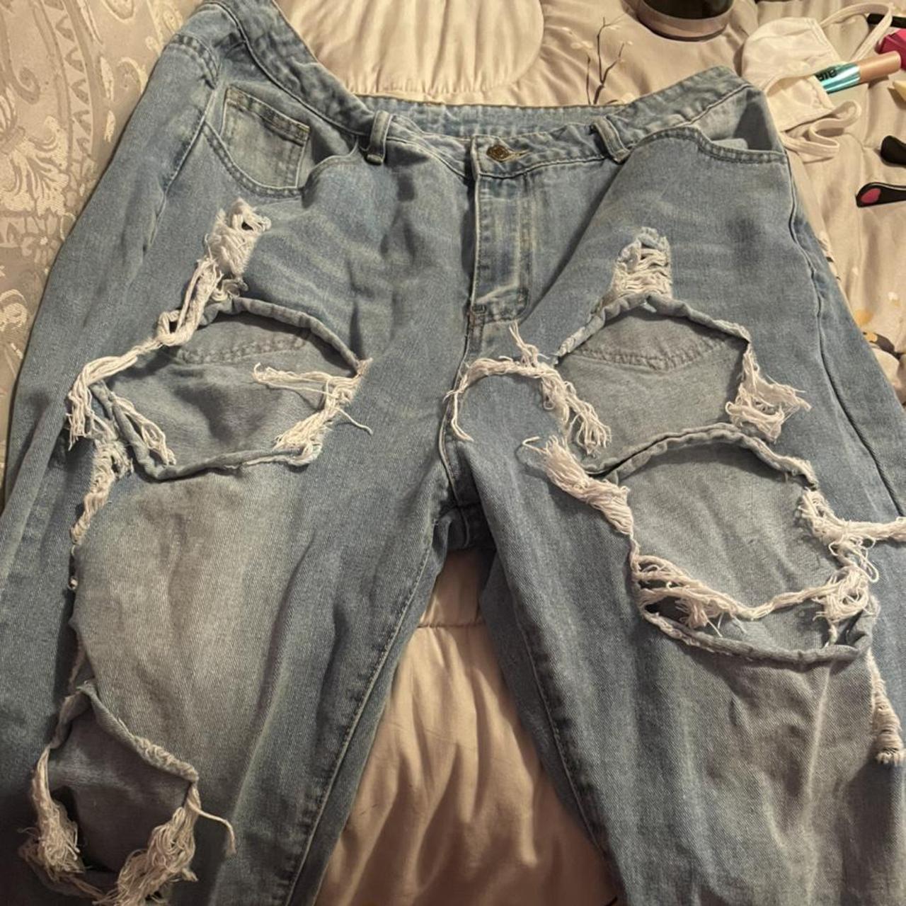 ripped denim jeans! dont remember where i got
