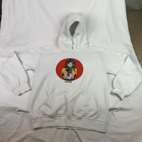 Hook-Ups Barrel Of A Gun White Hoodie. Not common to...