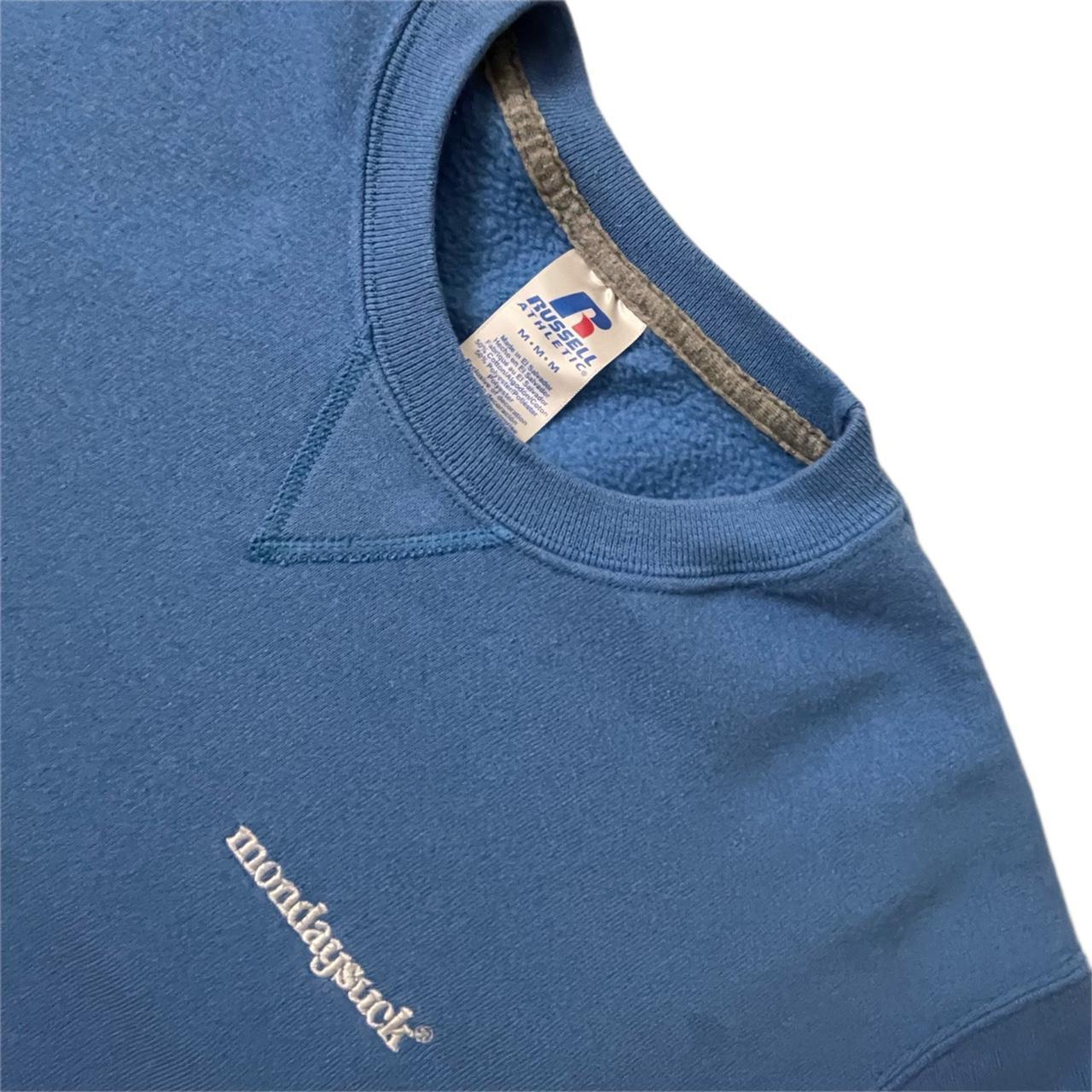 MONDAYSUCK | Crewneck    Azure Blue Size:... - Depop