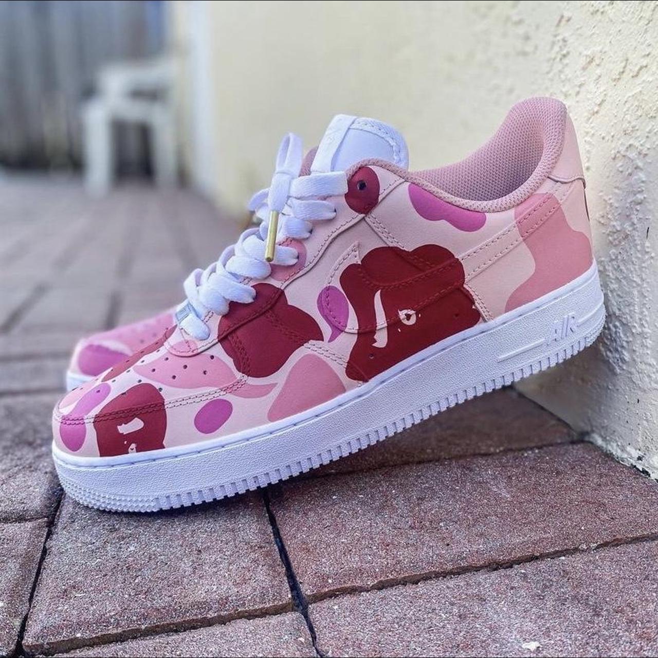 Nike AF1 Pink Camo BAPE Sneaker [Men’s... - Depop