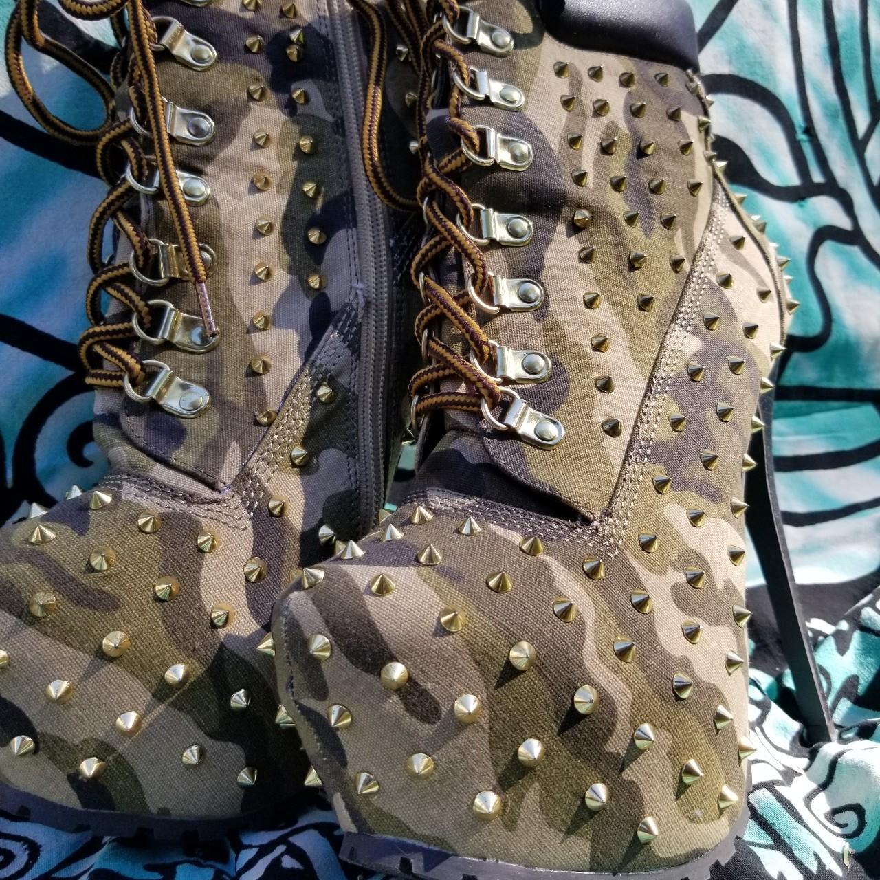 Product Image 2 - Camouflage gold spiked heels. These