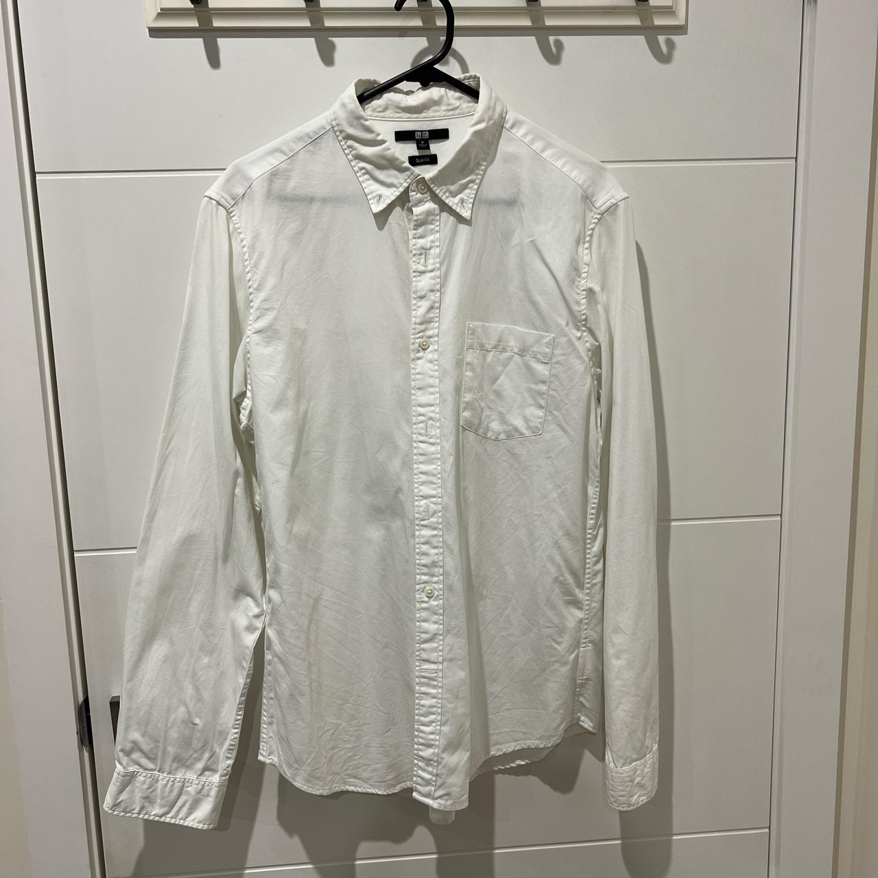 UNIQLO white shirt Oxford shirt style Only worn a... - Depop