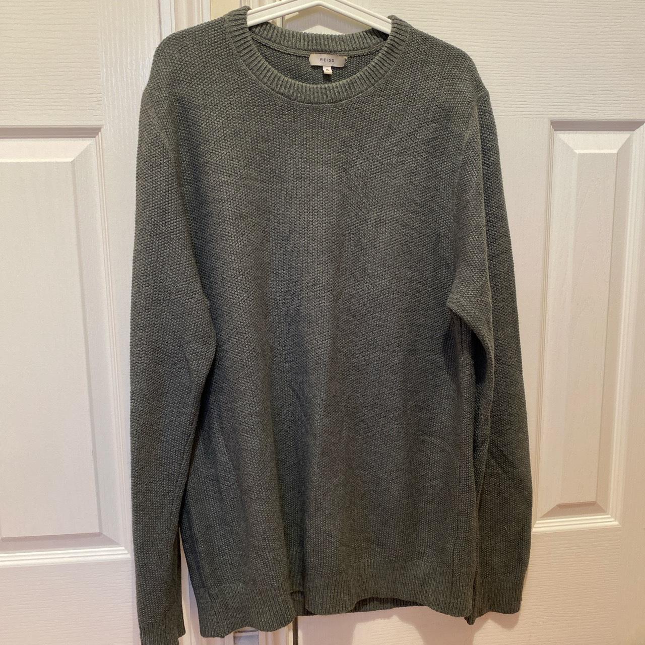 Reiss Men’s Knitted Khaki Jumper XL - Depop