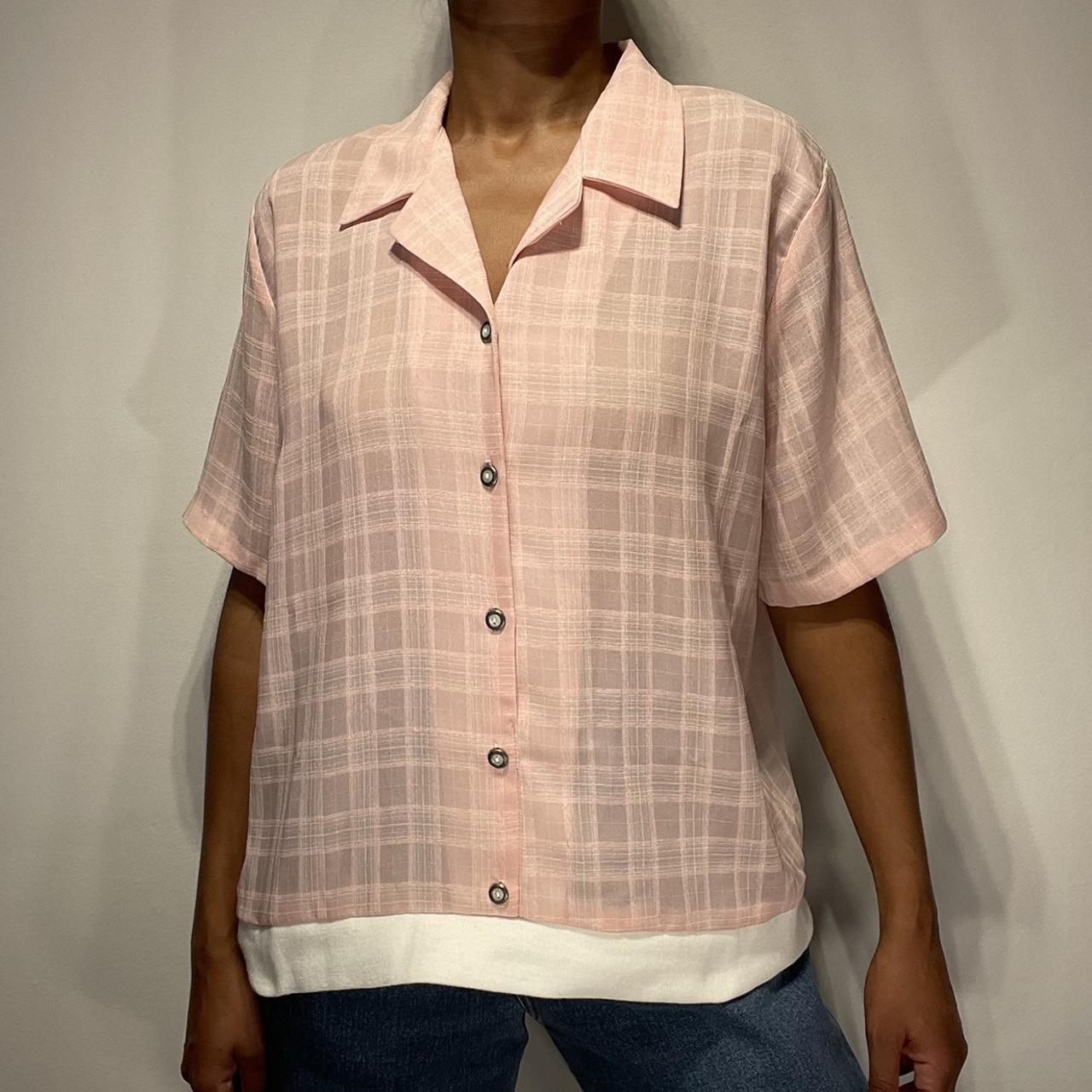 American Vintage Women's Pink and White Blouse (3)