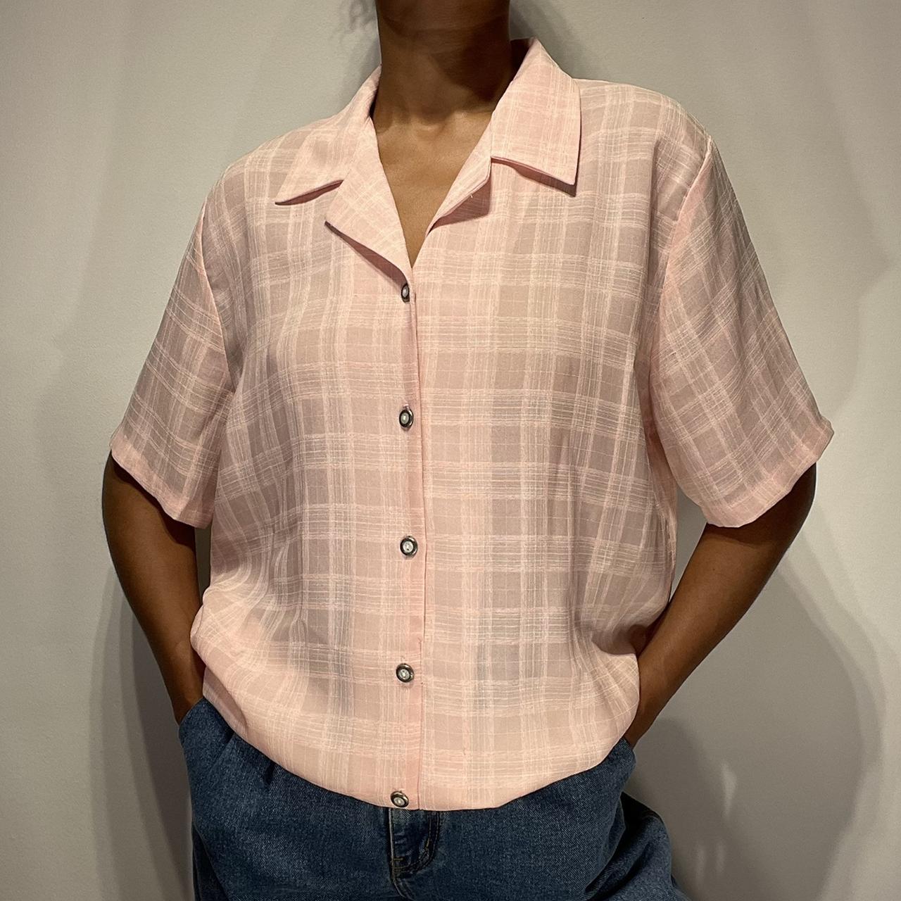 American Vintage Women's Pink and White Blouse