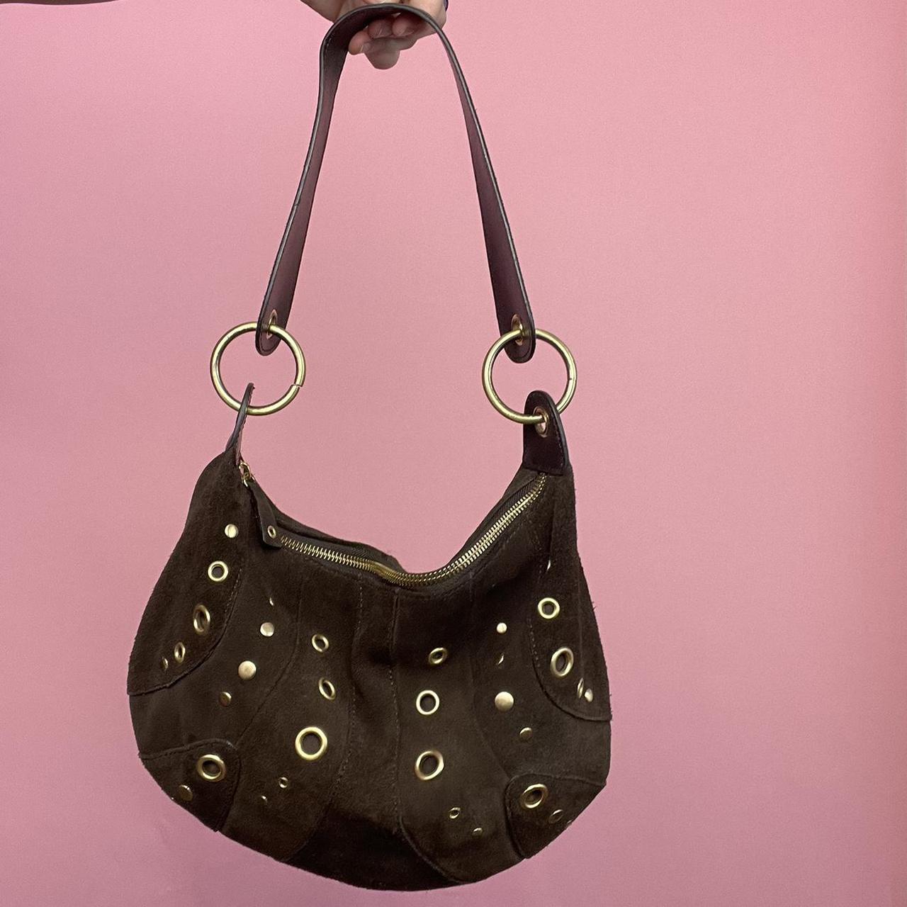 Brown Suede Studded Shoulder Bag FREE SHIPPING... Depop