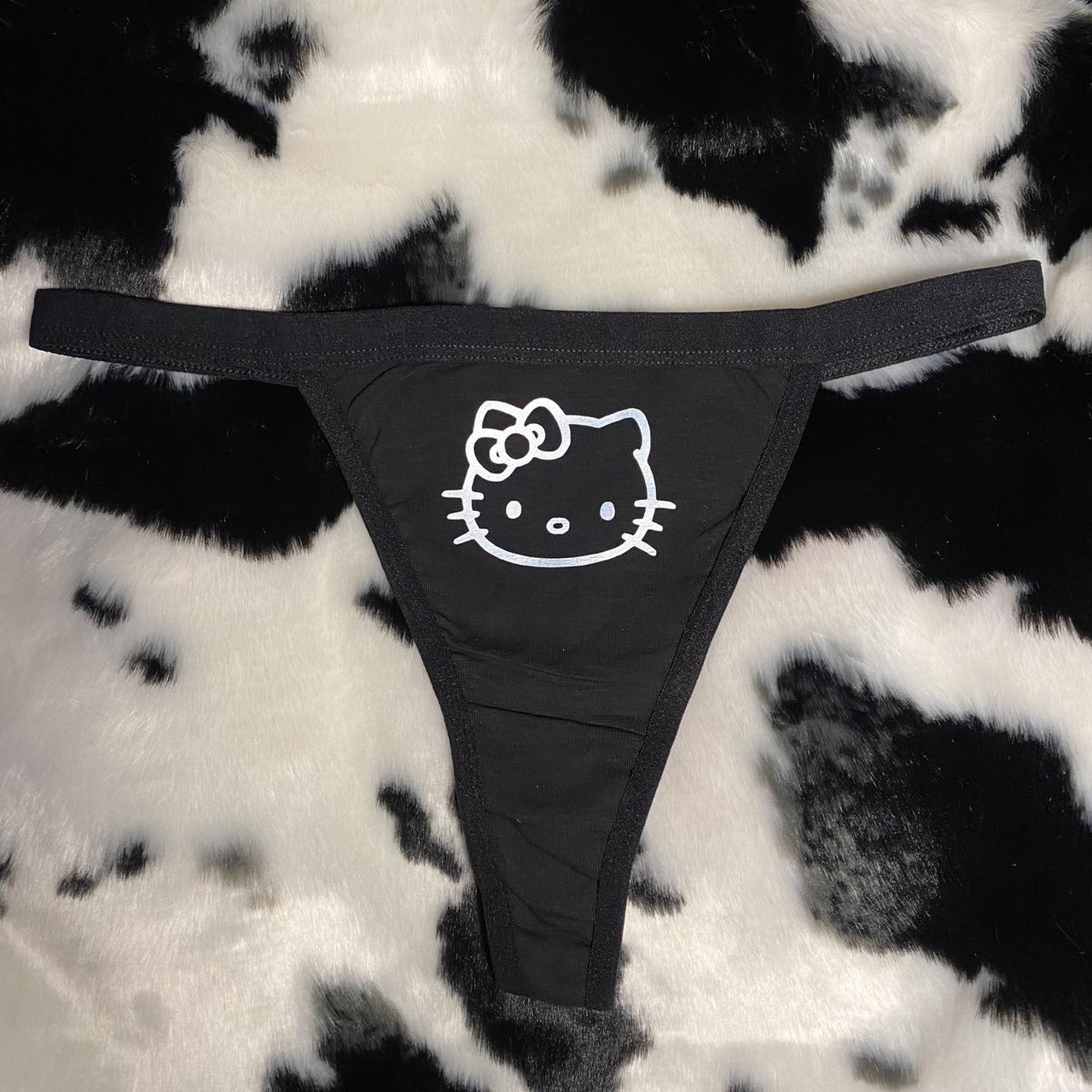 Forever 21 Women's Hello Kitty Graphic Thong Panties in Black