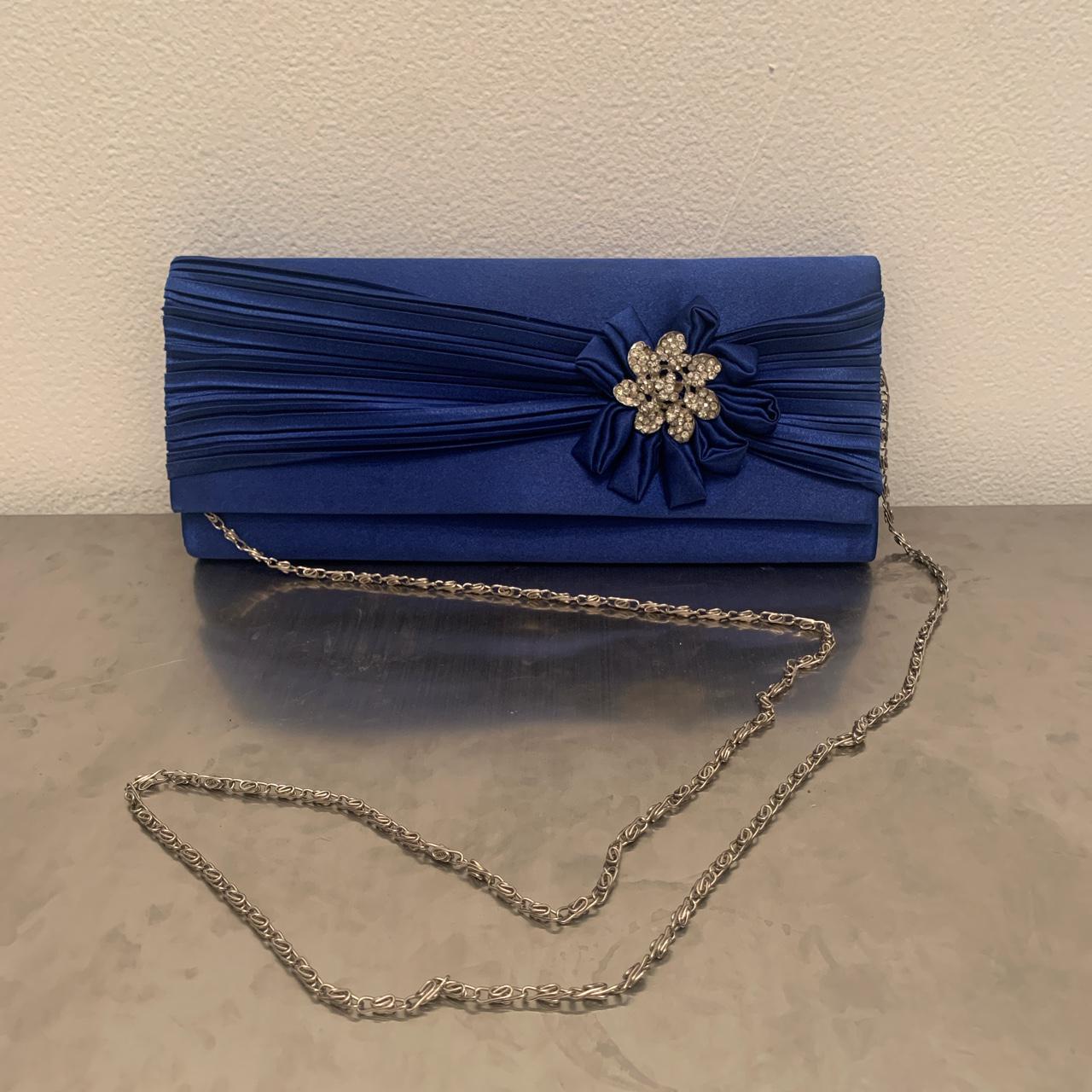 PURSEO Blue Clutch Pearl Purses for Women Handbag Bridal Evening Clutch  Bags for Party Wedding / Dulhan