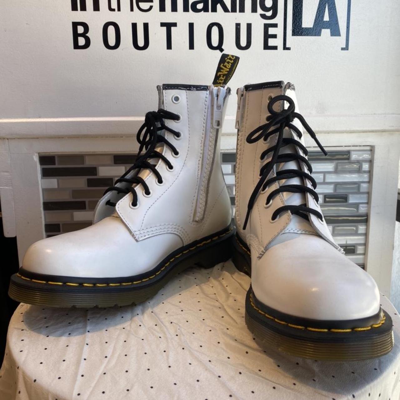 White Doc Martens Combat Boots ☆ Size: Women’s 9 ☆... - Depop