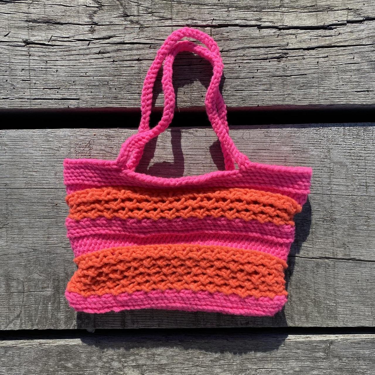 Women's Orange and Pink Bag | Depop