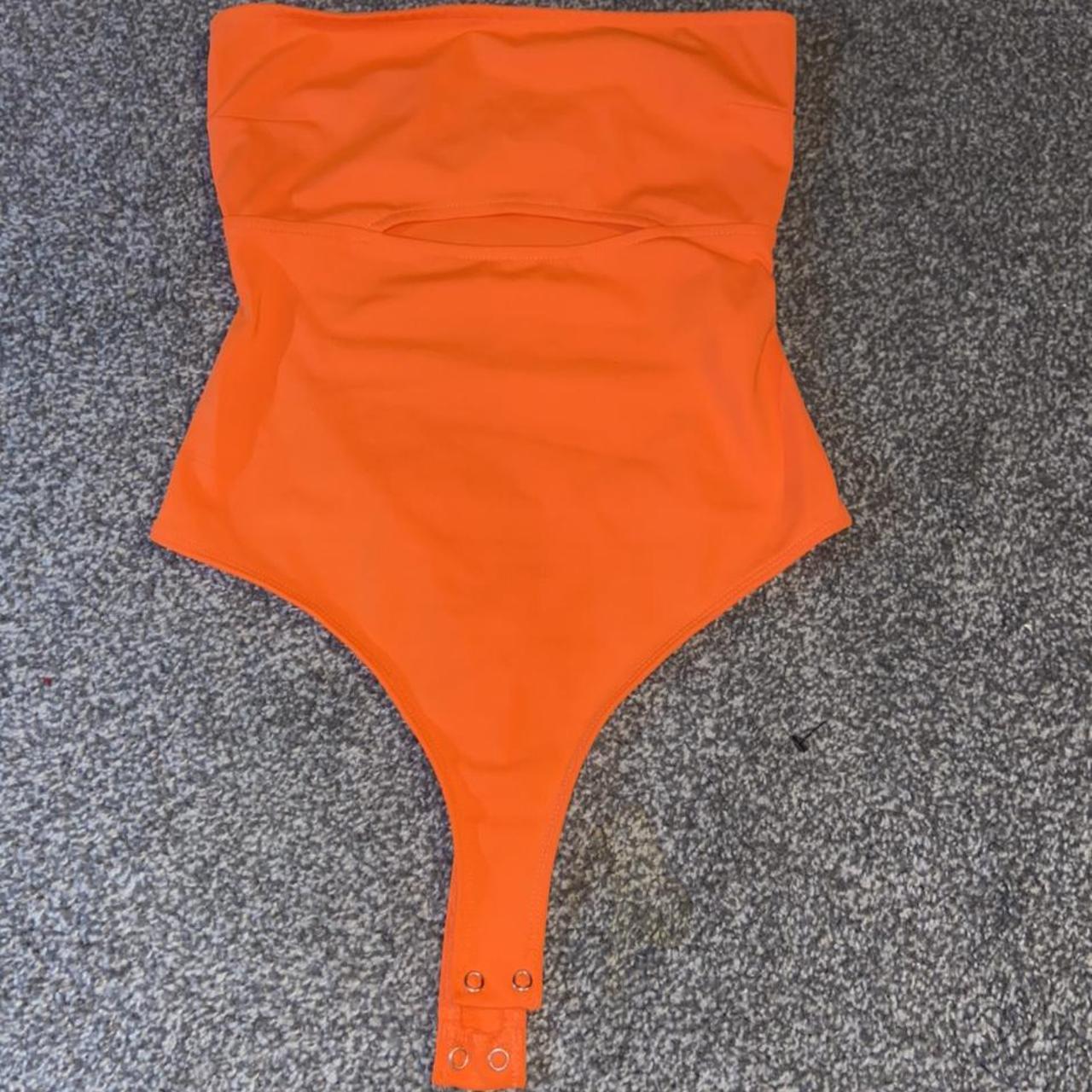 bershka orange bodysuit