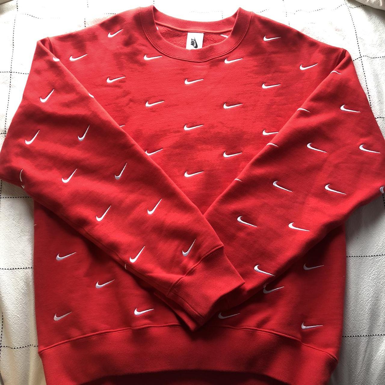 mens red and white nike shirt